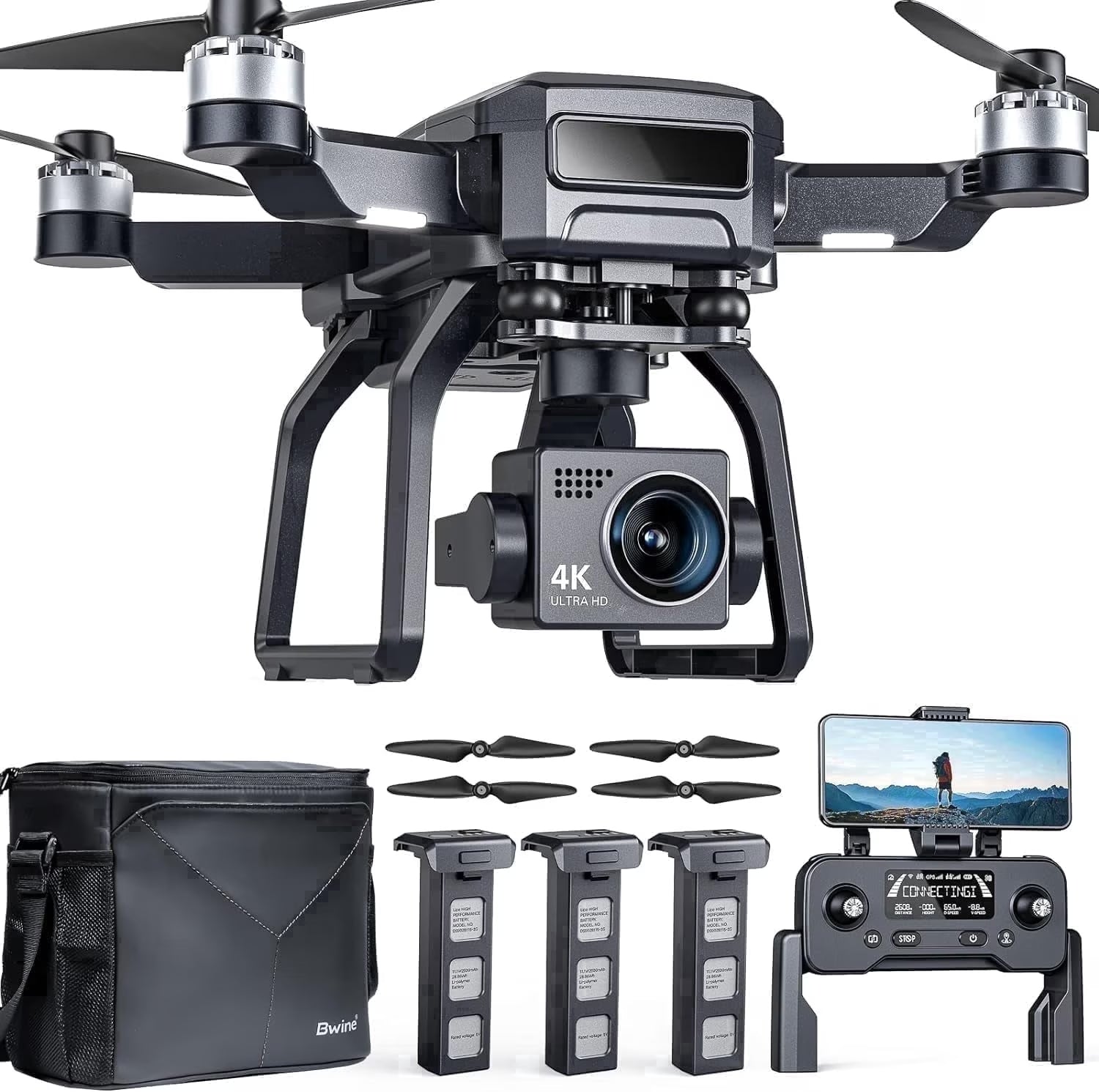 F7GB2 Pro Drones with Camera for Adults 4K UHD Aerial, 3-Axis Gimbal, 10000FT Control, 75 Mins Flight Time with 3 Batteries, GPS Follow, Waypoint, Orbit Fly, Auto Return, Beginner Mode - FMT store