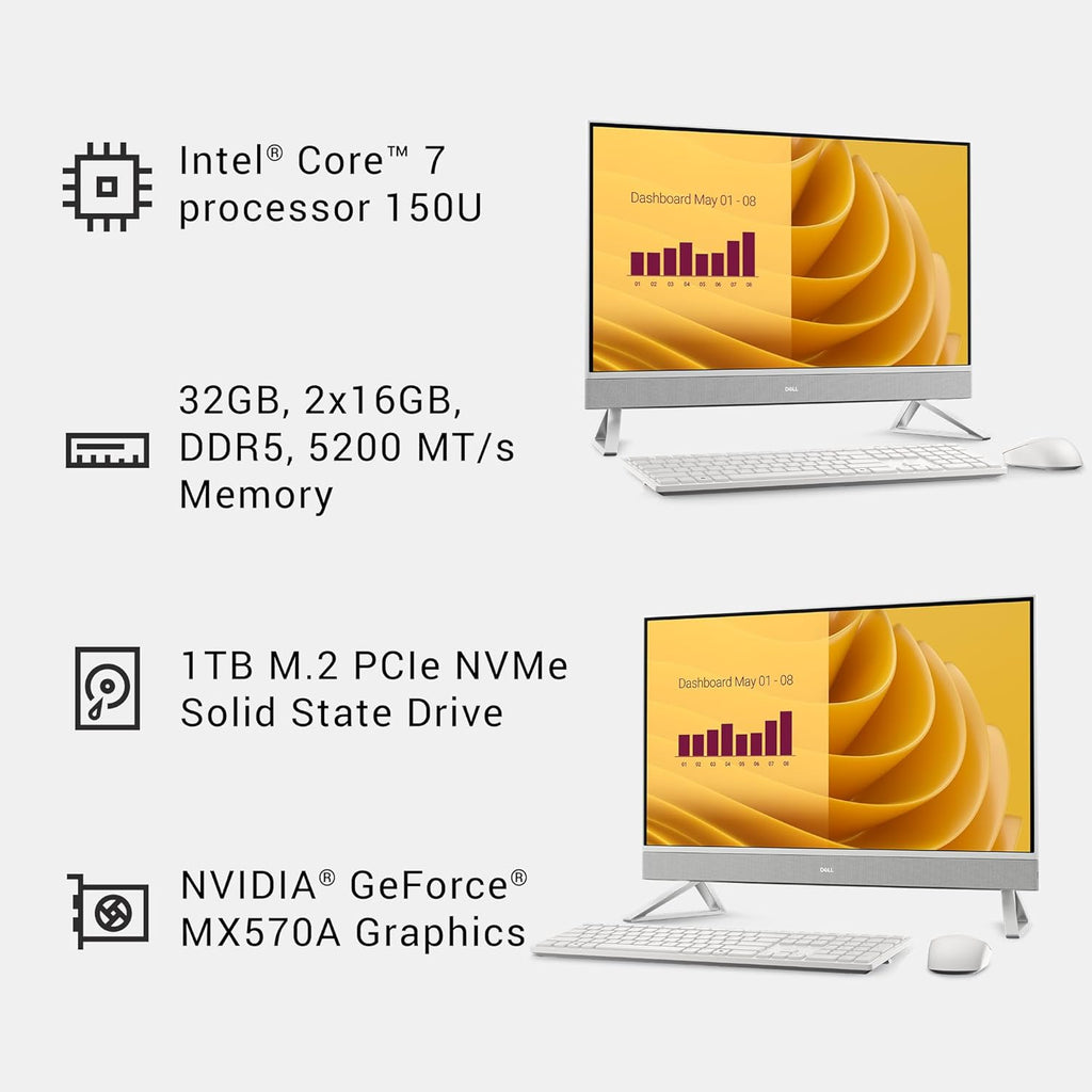 27-Inch Touch Display Desktop: Intel Core 7, NVIDIA Geforce MX570A, 32GB RAM, 1TB SSD - White - FMT store