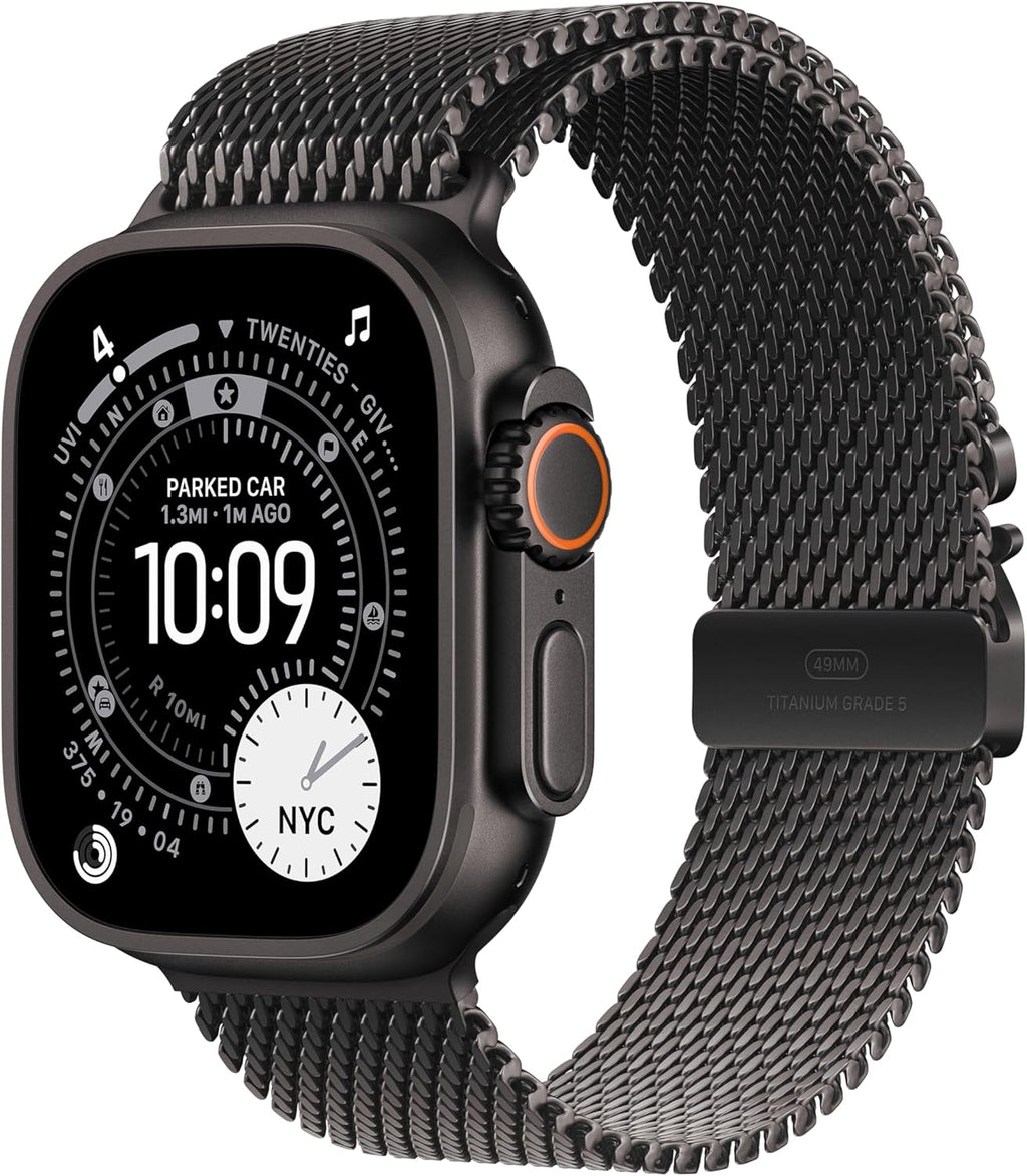 Watch Ultra 3 [GPS + Cellular 49Mm] Running & Multisport Smartwatch W/Rugged Titanium Case W/Black Titanium Milanese Loop - L. Satellite Communications, Advanced Health & Fitness Tracking - FMT store