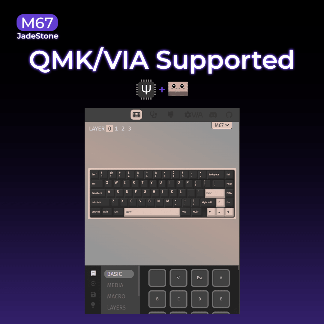 XVX M67 JadeStone Mechanical Keyboard With IMD - Tech Keycaps (Stellar White) - FMT store