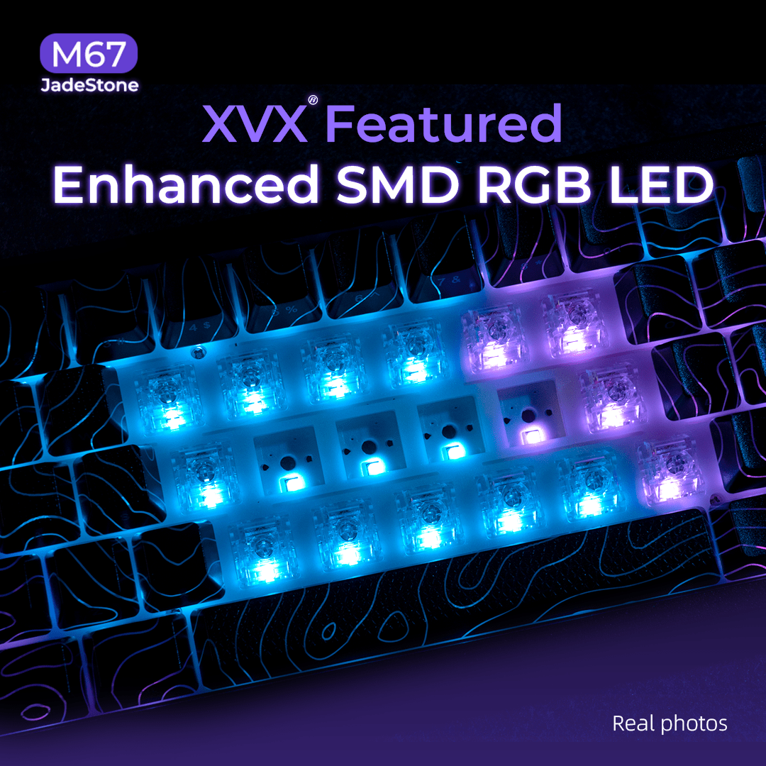 XVX M67 JadeStone Mechanical Keyboard With IMD - Tech Keycaps (Stellar White) - FMT store