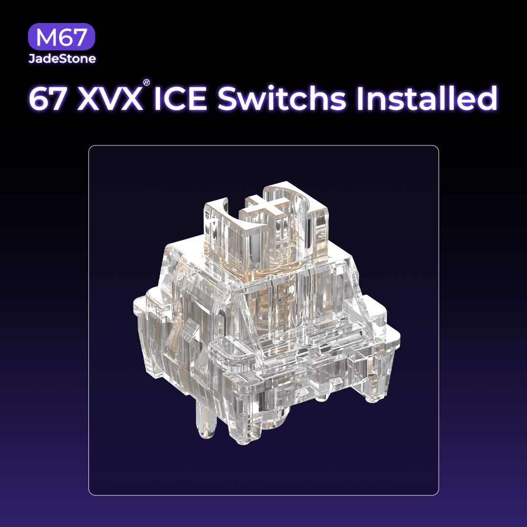 XVX M67 JadeStone Mechanical Keyboard With IMD - Tech Keycaps (Stellar White) - FMT store