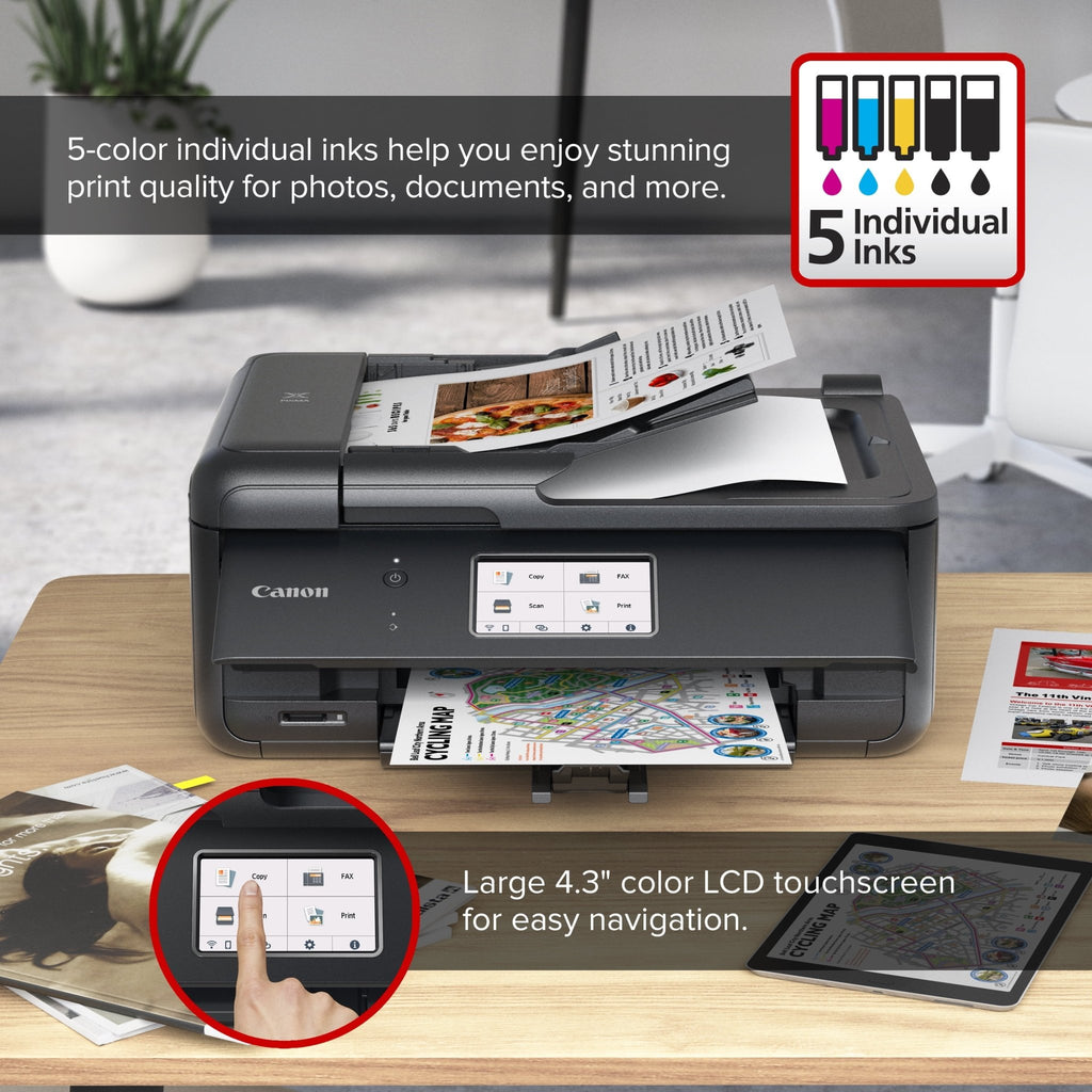 PIXMA Tr8622A Printer, Scanner, Copier All-In-One, Wireless Color Inkjet for Home Office Use - FMT store