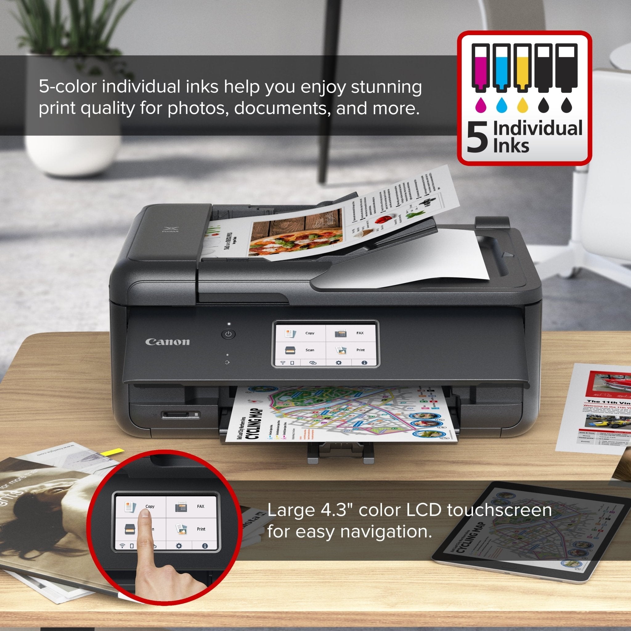 PIXMA Tr8622A Printer, Scanner, Copier All-In-One, Wireless Color Inkjet for Home Office Use - FMT store