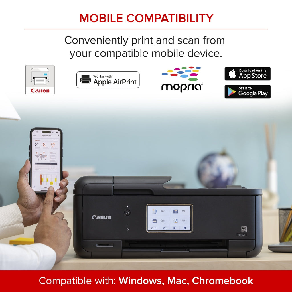 PIXMA Tr8622A Printer, Scanner, Copier All-In-One, Wireless Color Inkjet for Home Office Use - FMT store