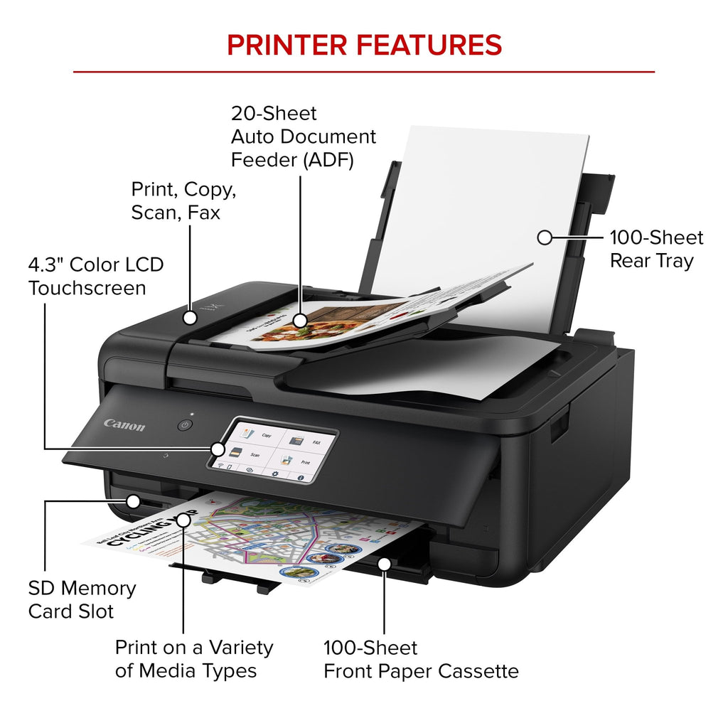 PIXMA Tr8622A Printer, Scanner, Copier All-In-One, Wireless Color Inkjet for Home Office Use - FMT store
