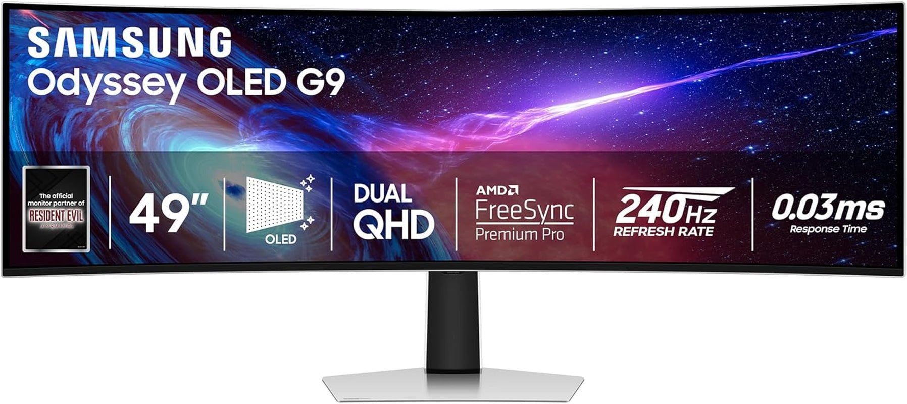 Odyssey G93SC QD-OLED 240Hz Curved Gaming Monitor, 49" DQHD, G-Sync Compatible - FMT store