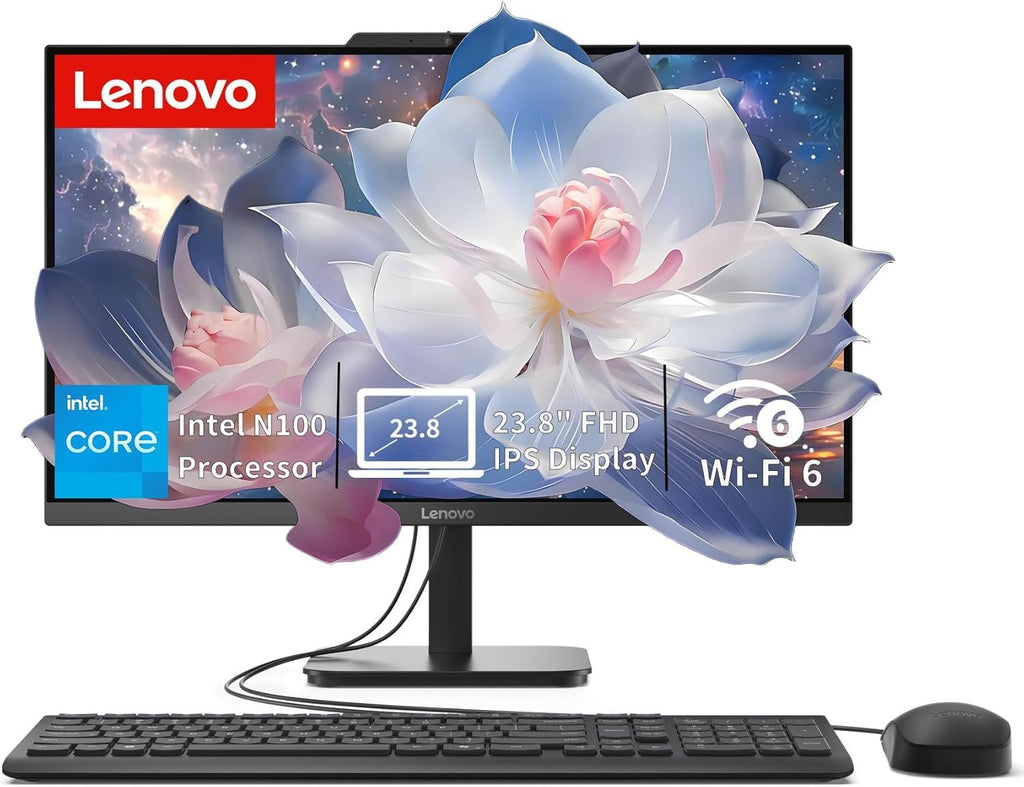 Ideacentre All-In-One Desktop Computer, 24" FHD Anti-Glare IPS Display, 16GB RAM, 512GB SSD, Intel 4-Core Processor, Wi-Fi 6, Bluetooth 5.2, Windows 11 Home, Everyday Use AIO - FMT store
