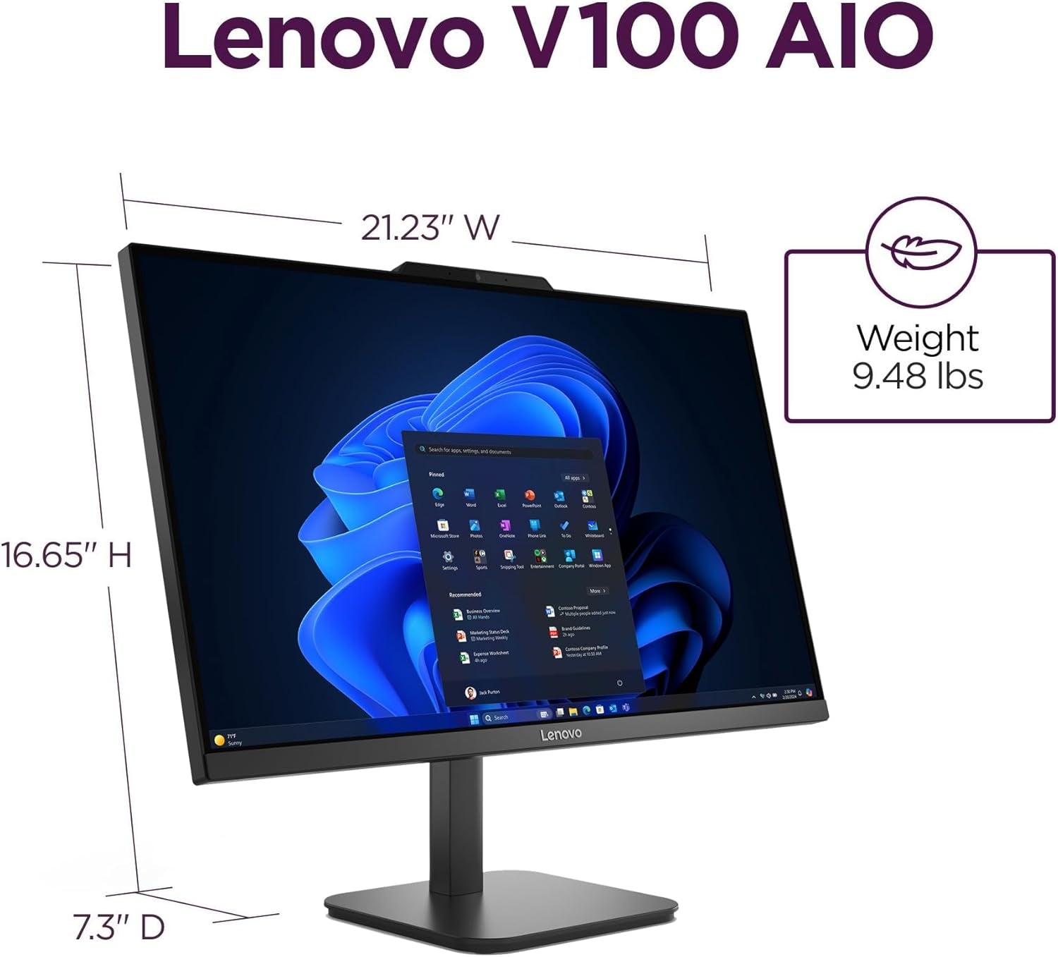 Ideacentre All-In-One Desktop Computer, 24" FHD Anti-Glare IPS Display, 16GB RAM, 512GB SSD, Intel 4-Core Processor, Wi-Fi 6, Bluetooth 5.2, Windows 11 Home, Everyday Use AIO - FMT store