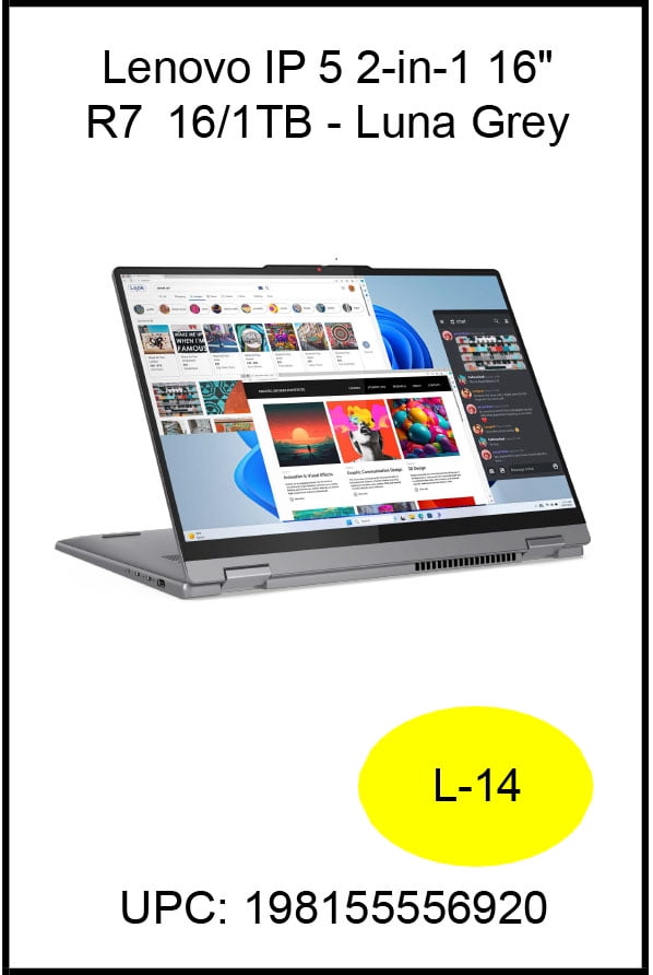 Transform Your Productivity with the Ideapad 5 16" Touchscreen 2-In-1 Laptop - Ryzen 7, 16GB RAM, 1TB SSD - FMT store