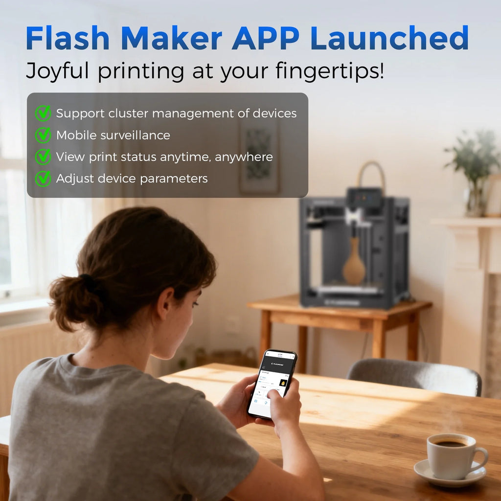 Adventurer 5M 3D Printer, Fully Auto Leveling & 600Mm/S High Speed Printing, Black - FMT store