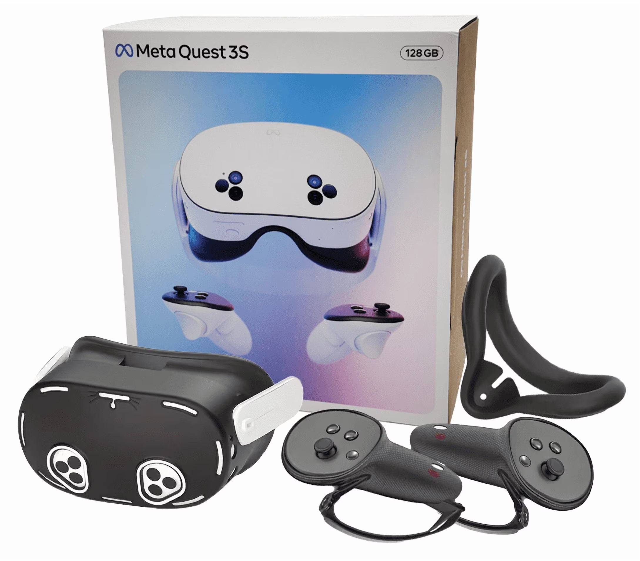 Meta Quest 3S 128GB All-In-One VR Headset for 2025-2026 Holiday Bundle, Touch Controllers, 120Hz Display, 3D Audio, Face & Lens Covers,Protective Covers, Controller Grips - FMT store