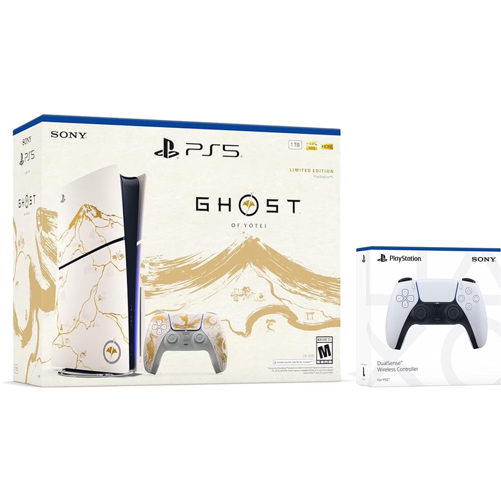 Playstation 5 Ghost of Yotei Disc Bundle + Extra Controller - Glacier White - FMT store