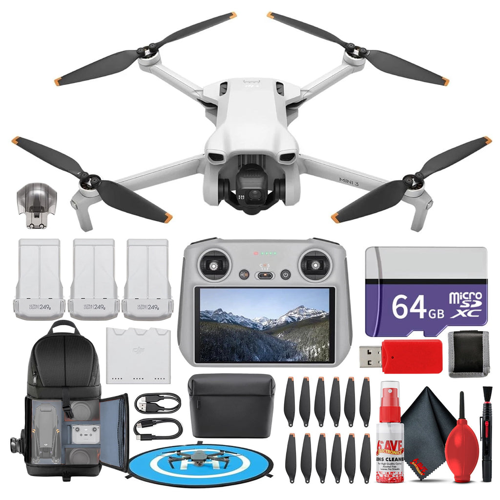Unleash Your Creativity with the DJI Mini 3 Fly More Combo - Ultimate Lightweight 4K Quadcopter Bundle with Backpack & 64GB Card - FMT store