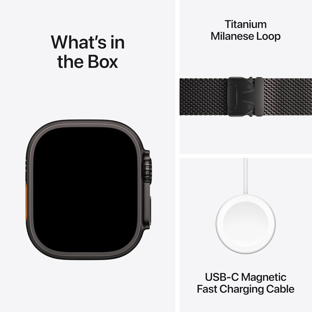 Watch Ultra 3 [GPS + Cellular 49Mm] Running & Multisport Smartwatch W/Rugged Titanium Case W/Black Titanium Milanese Loop - L. Satellite Communications, Advanced Health & Fitness Tracking - FMT store