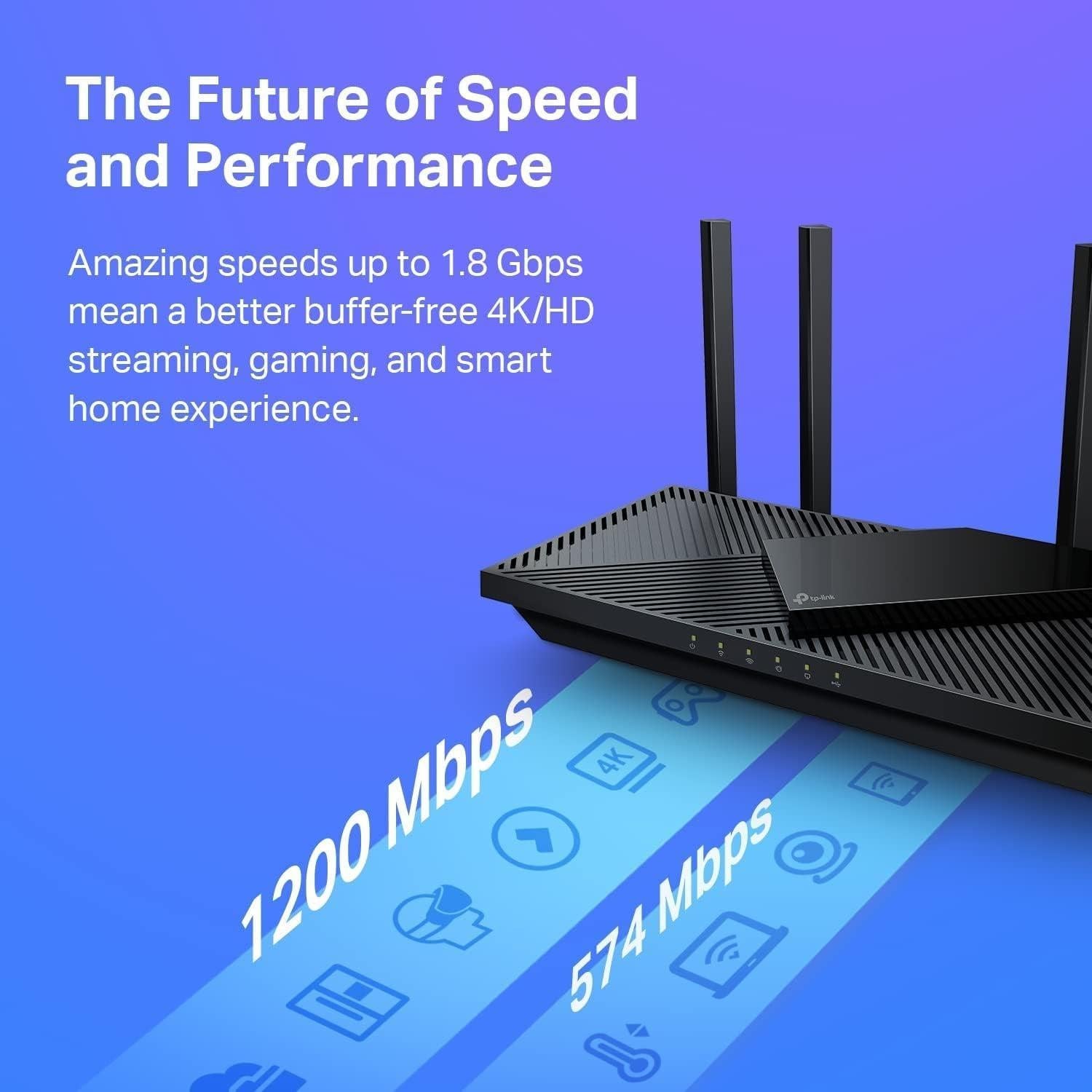 AX1800 WiFi 6 Router - Fast & Reliable internet - FMT store