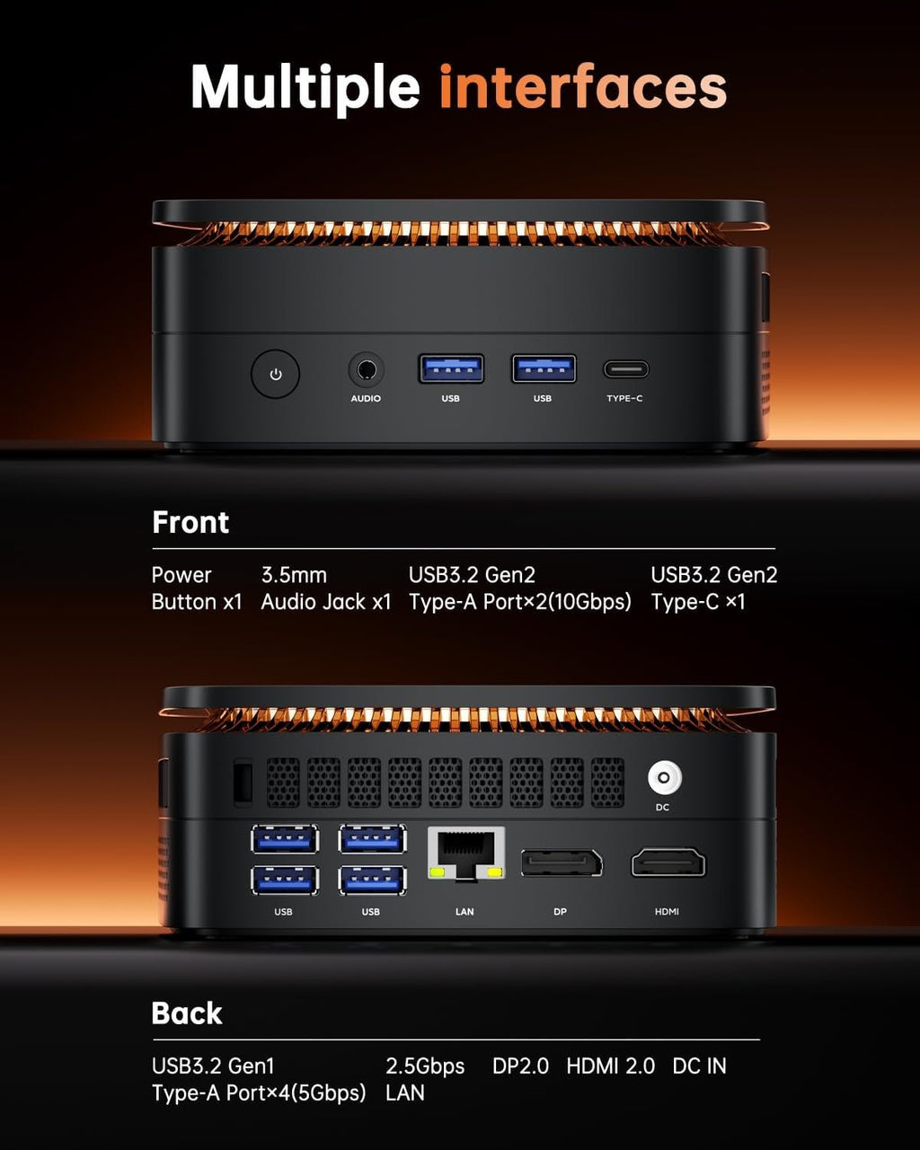 Hyper H1 Mini Gaming PC, AMD Ryzen 7 7735Hs(Beats 7640HS/6800H), 24GB LPDDR5 1TB M.2 Nvme SSD Mini Pc(8C/16T,Up to 4.75Ghz), 16MB L3 Smart Cache, Triple 4K Display/Wifi6/Bt5.2/Mini Desktop PC - FMT store