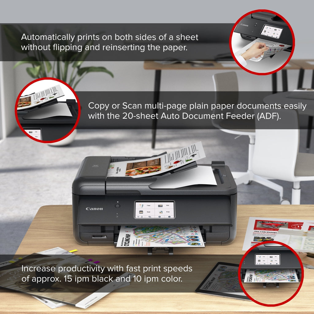 PIXMA Tr8622A Printer, Scanner, Copier All-In-One, Wireless Color Inkjet for Home Office Use - FMT store