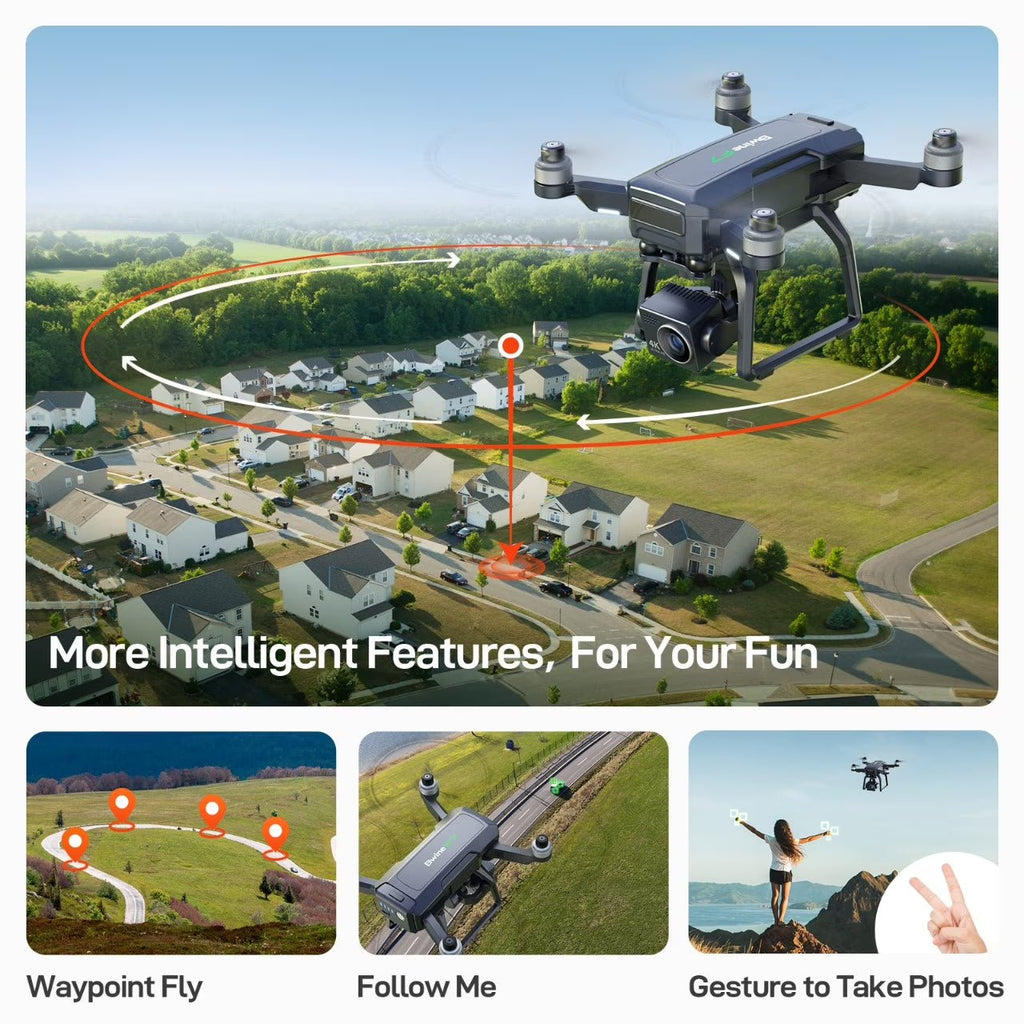F7GB2 Pro Drones with Camera for Adults 4K UHD Aerial, 3-Axis Gimbal, 10000FT Control, 75 Mins Flight Time with 3 Batteries, GPS Follow, Waypoint, Orbit Fly, Auto Return, Beginner Mode - FMT store