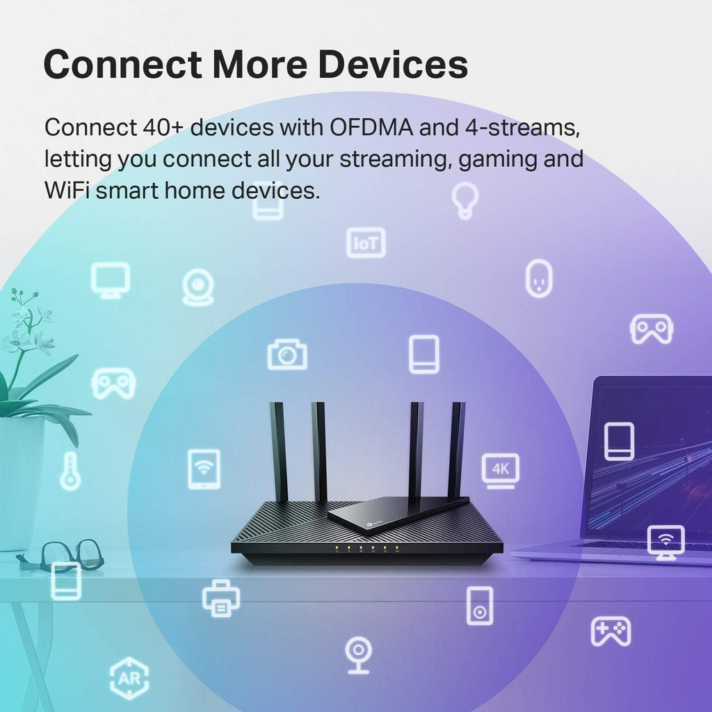 AX1800 WiFi 6 Router - Fast & Reliable internet - FMT store