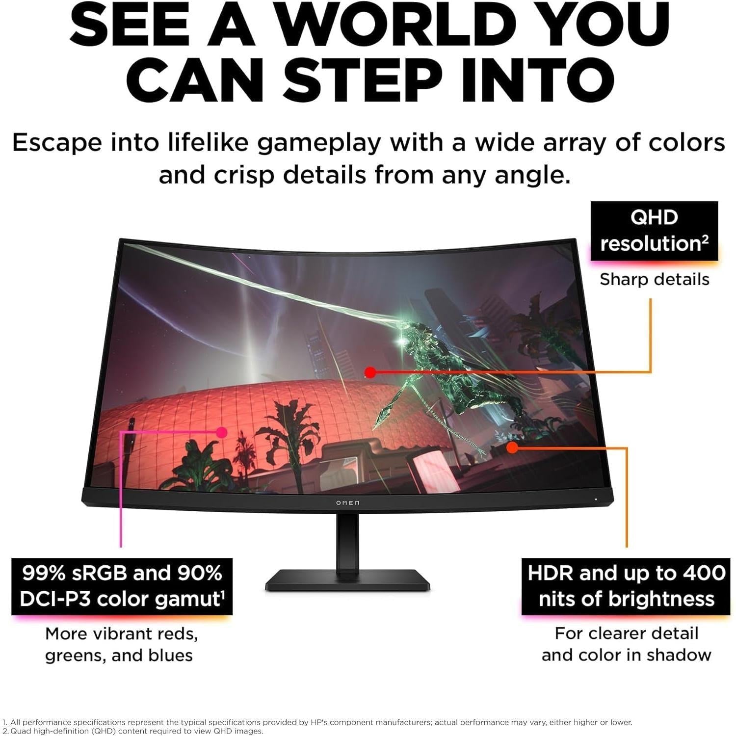 OMEN 32" Curved Gaming Monitor - QHD 165Hz - FMT store