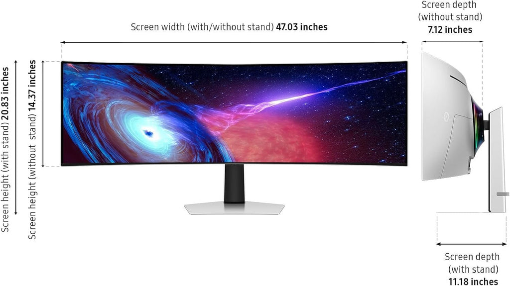 Odyssey G93SC QD-OLED 240Hz Curved Gaming Monitor, 49" DQHD, G-Sync Compatible - FMT store