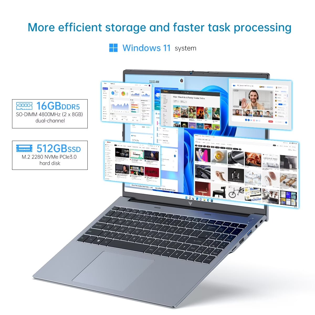 16.1-inch FHD Gaming Laptop, Ryzen 7 H255, 24GB RAM, 512GB SSD, Windows 11 Pro - FMT store