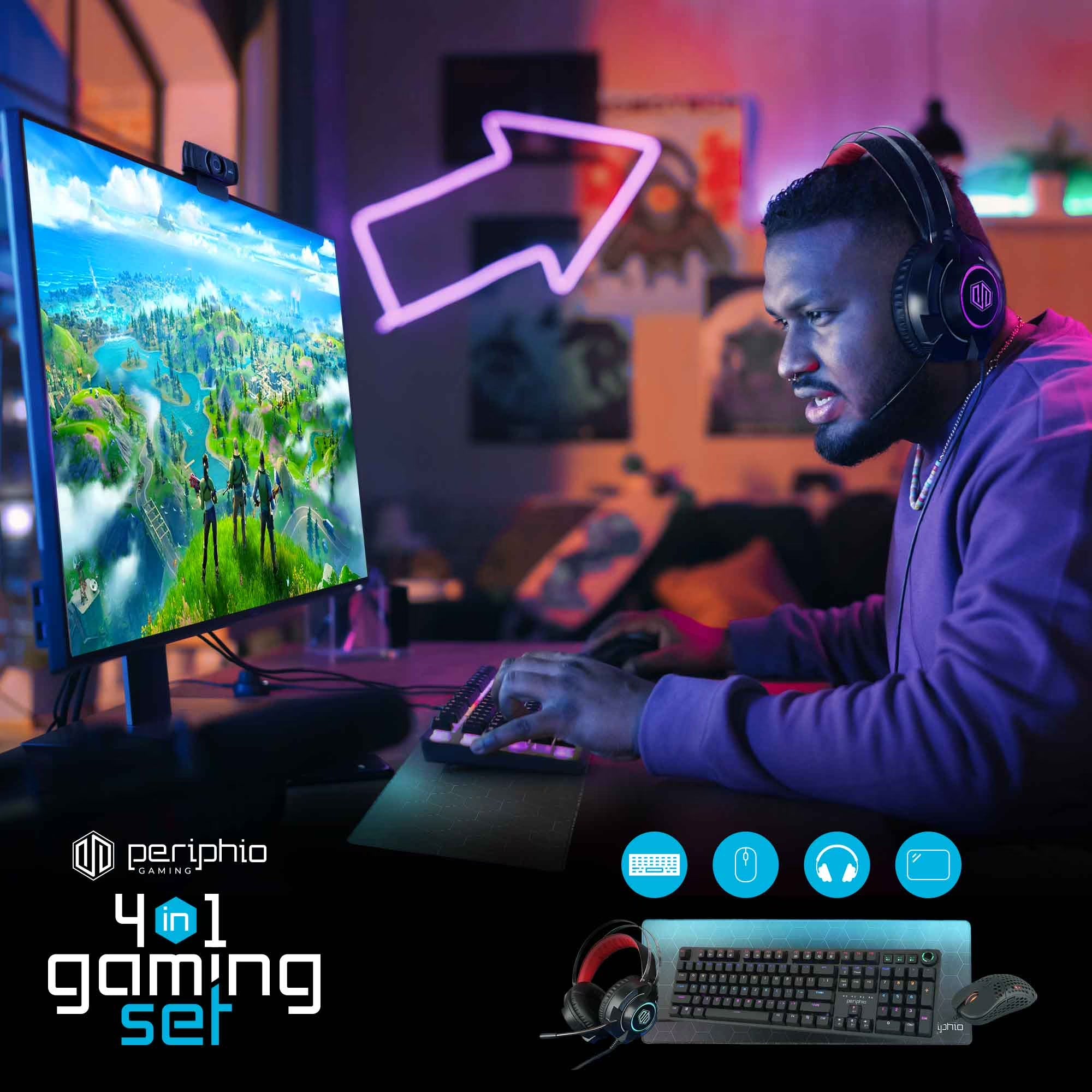 HP RGB Gaming Desktop Bundle: Core i5, 16GB RAM, 500GB SSD, NVIDIA GPU, Windows 11 - Home/School PC - FMT store