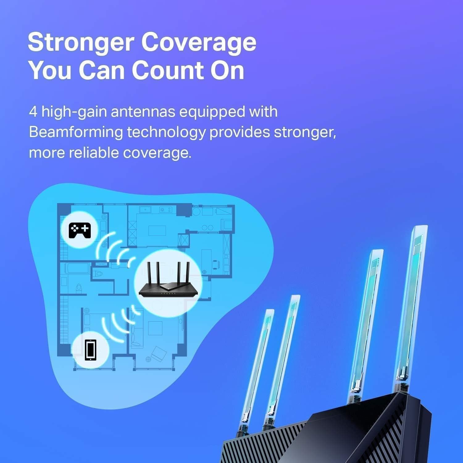AX1800 WiFi 6 Router - Fast & Reliable internet - FMT store